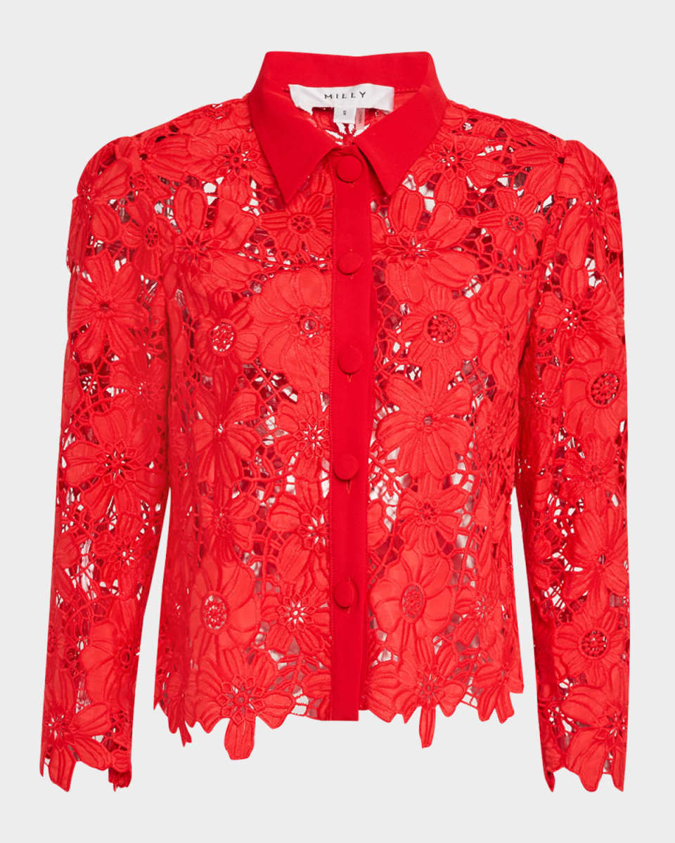 June Cropped Floral Lace Top